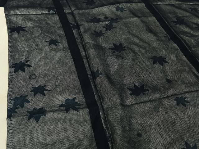 平和屋着物▽上質な小紋 無双 紗袷 紗×紗 舞葉文 三越扱い 正絹 逸品 AABG0280jh