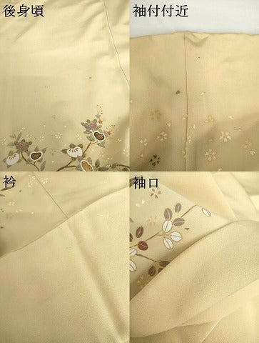 平和屋着物●訪問着 駒刺繍 短冊枝花文 金彩 正絹 逸品 AABG0300cs