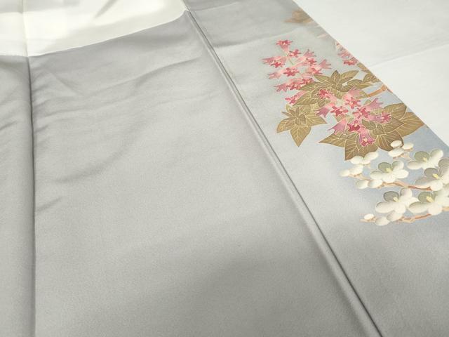 平和屋着物●本場加賀友禅作家 杉浦伸 色留袖 枝花文 暈し染め 正絹 逸品 AABG0308cs