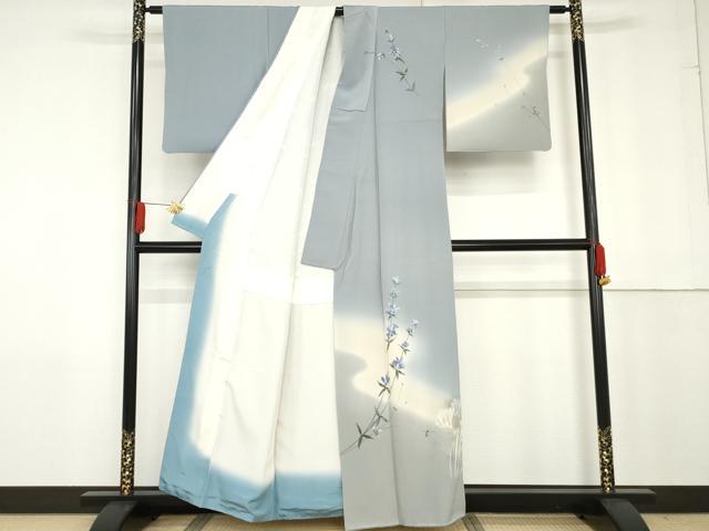 平和屋着物●訪問着 手描き 枝花文 暈し染め 金彩 正絹 逸品 AABG0316cs
