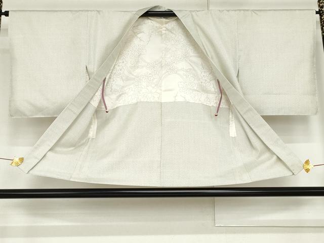 平和屋着物●本場大島紬 アンサンブル 白大島 亀甲絣 正絹 逸品 AABG0319cs
