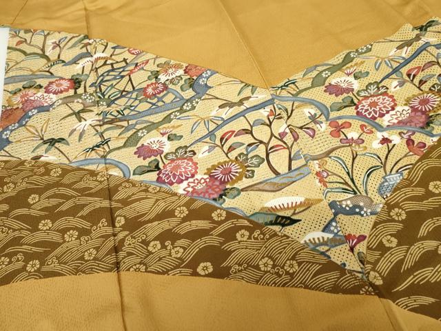 平和屋着物●訪問着 中国三大刺繍 汕頭刺繍 スワトウ刺繍 相良刺繍 吉祥枝花文 正絹 逸品 AABG0321cs