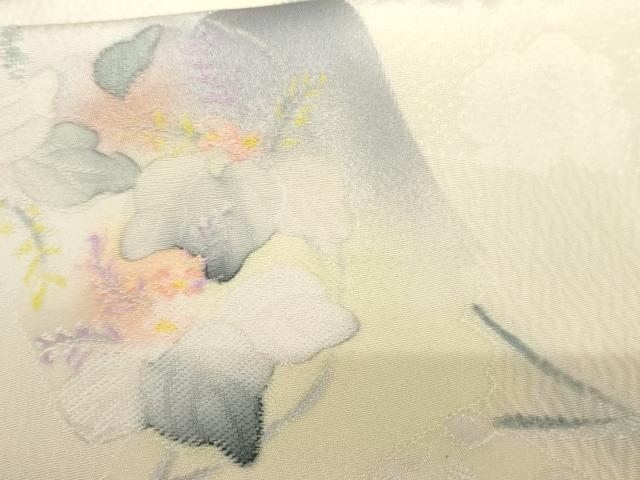 平和屋着物●上質な小紋 地紋起こし 色紙草花文 暈し染め 正絹 逸品 AABG0322cs