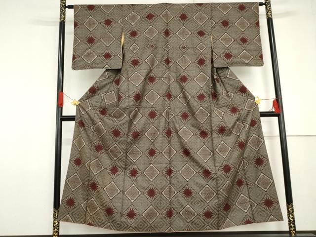 平和屋着物●本場大島紬 龍郷絣 正絹 逸品 AABG0329cs