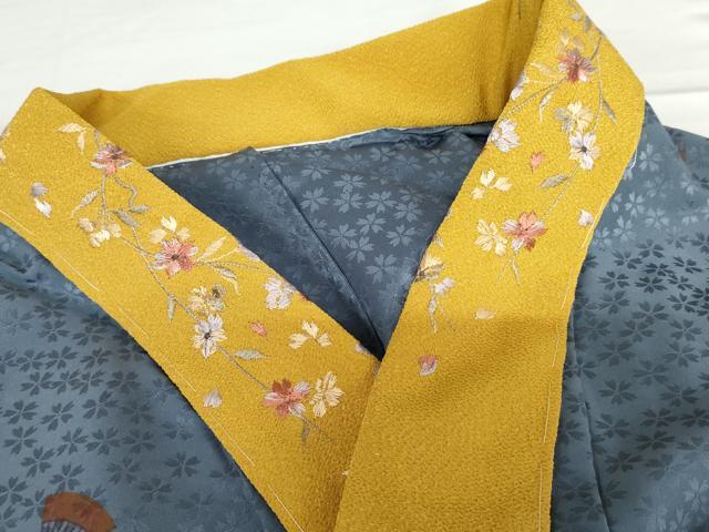 平和屋着物●長襦袢 無双仕立て 簪 櫛 半衿刺繍 正絹 逸品 未使用 AABG0332cs