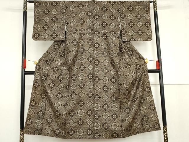 平和屋着物●本場大島紬 龍郷絣 正絹 逸品 AABG0333cs