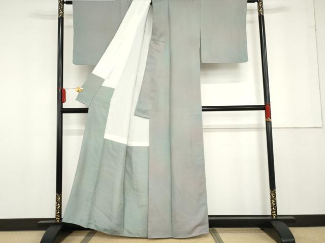 平和屋着物●上質な小紋 霞文 暈し染め 正絹 逸品 AABG0339cs