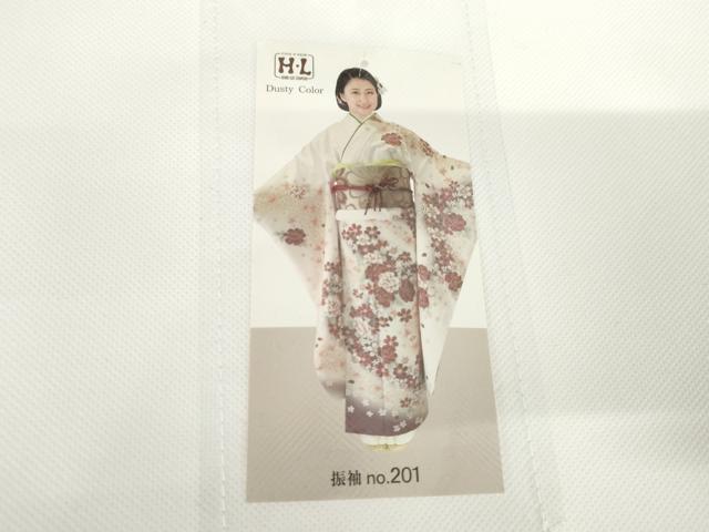 平和屋着物●H・L(アッシュエル) HENRI-LUC CHAPUIS 振袖 草花文 暈し染め 洗える着物 未使用 AABG0346cs