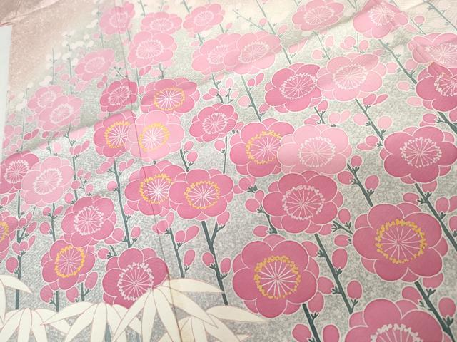平和屋着物●訪問着 松竹梅文 たたき染め 高島屋扱い 正絹 逸品 AABG0355cs