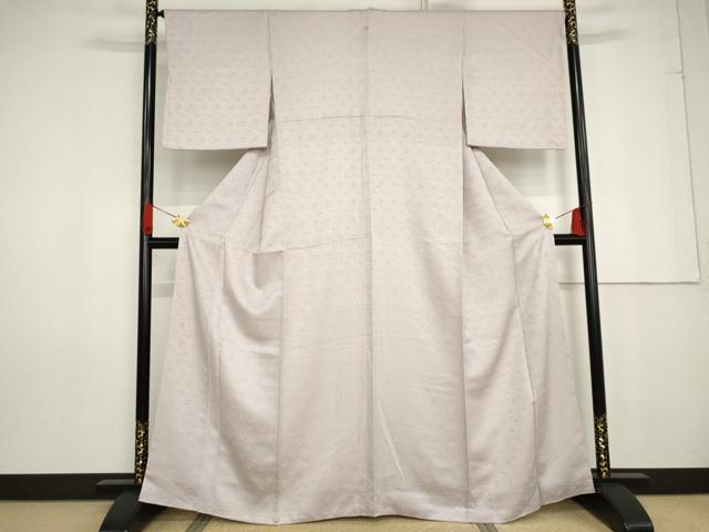 平和屋着物●上質な色無地 草花地紋 鴇鼠色 正絹 逸品 AABG0357cs