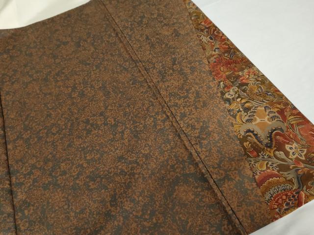 平和屋着物●友禅師・京の名工・伝統工芸士・樽本伊勢蔵 本場大島紬 染大島 訪問着 更紗花蝶文 正絹 逸品 AABG0358cs