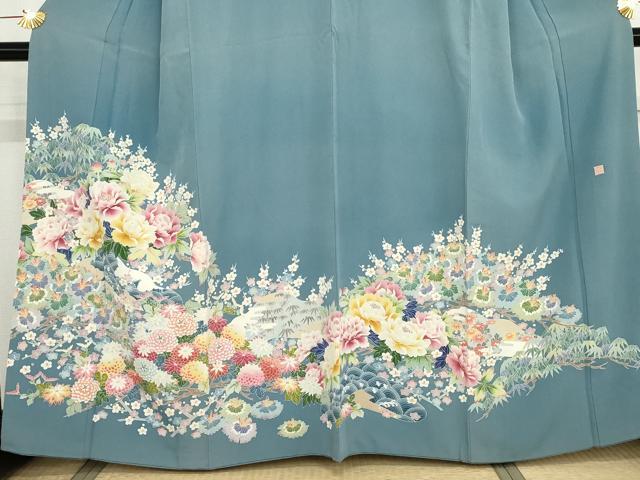 平和屋着物●本加賀友禅作家 久恒俊治 色留袖 松竹梅花文 正絹 逸品 AABG0359cs