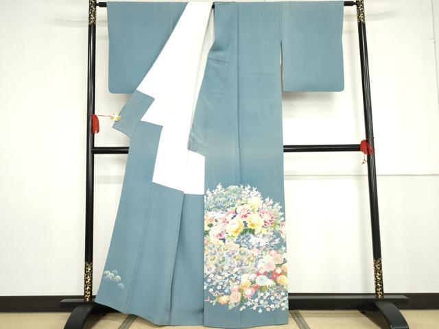 平和屋着物●本加賀友禅作家 久恒俊治 色留袖 松竹梅花文 正絹 逸品 AABG0359cs