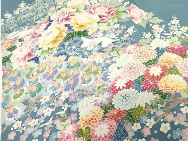 平和屋着物●本加賀友禅作家 久恒俊治 色留袖 松竹梅花文 正絹 逸品 AABG0359cs
