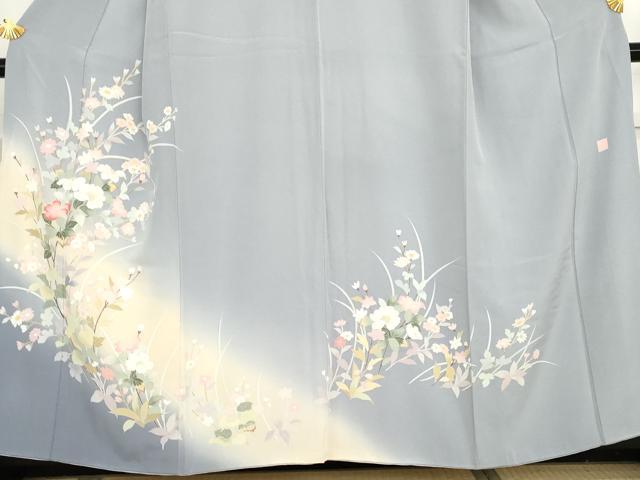 平和屋着物●訪問着 友禅 作家物 枝花文 暈し染め 正絹 逸品 AABG0366cs