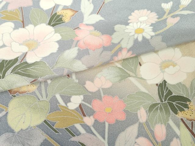 平和屋着物●訪問着 友禅 作家物 枝花文 暈し染め 正絹 逸品 AABG0366cs