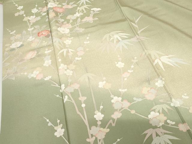 平和屋着物●訪問着 友禅 笹梅枝花文 暈し染め 正絹 逸品 AABG0372cs