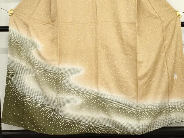 平和屋着物●訪問着 作家物 絞り 流水文 暈し染め 金彩 正絹 逸品 AABG0377cs