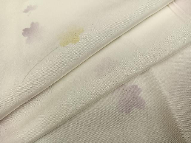 平和屋着物●長襦袢 無双仕立て 桜芝文 暈し染め 正絹 逸品 AABG0401ph