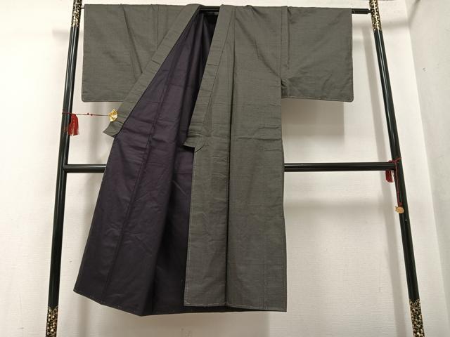 平和屋着物●男性 本場大島紬 アンサンブル 長襦袢(袷)セット 130亀甲 総詰め 正絹 逸品 AABG0437ph