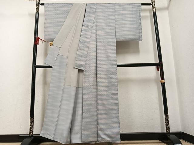 平和屋着物●花織 紬 霞文 正絹 逸品 AABG0438ph