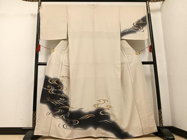 平和屋着物●訪問着 流水文 金彩 正絹 逸品 未使用 AABG0442ph