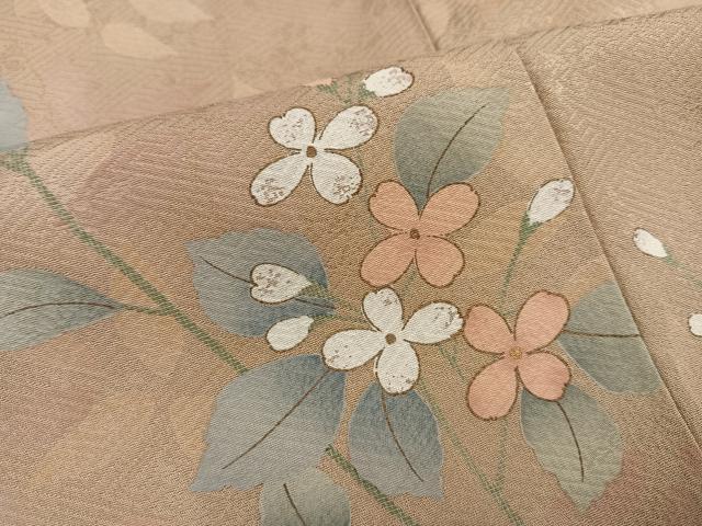 平和屋着物●上質な小紋 草花文 正絹 逸品 未使用 AABG0457ph