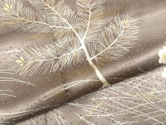 平和屋着物●洗える最高級着物 <英>はなぶさ謹製 訪問着 松 梅 楓 金彩 AABG0463ph