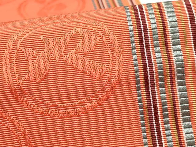 平和屋着物◎本場筑前博多織 半幅帯 間道 正絹 逸品 AABG0503ay