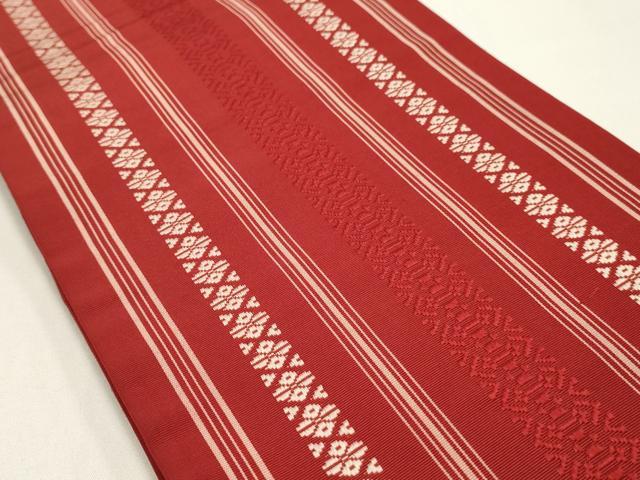 平和屋着物◎本場筑前博多織 半幅帯 献上 正絹 逸品 AABG0540ay