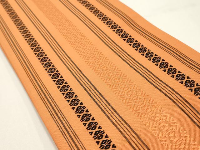 平和屋着物◎本場筑前博多織 半幅帯 献上 正絹 逸品 AABG0547ay
