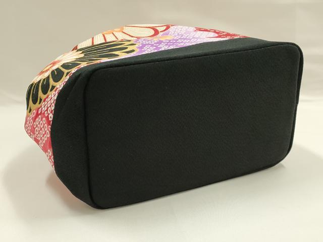 平和屋着物▼和装小物 巾着バック 花柄 金彩 逸品 AABG0593ay