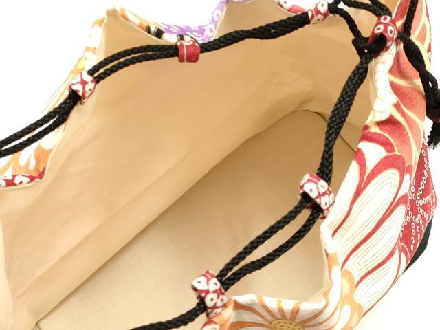 平和屋着物▼和装小物 巾着バック 花柄 金彩 逸品 AABG0593ay