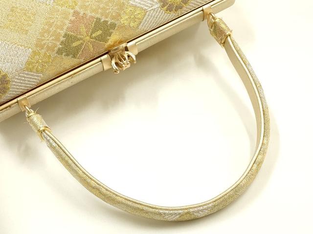 平和屋着物●和装小物 和装バッグ ハンドバッグ 花菱 金銀糸 逸品 AABG0595ay