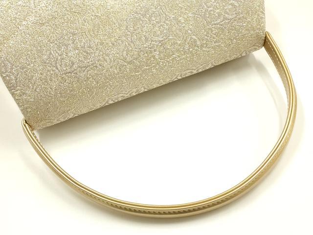 平和屋着物●和装小物 和装バッグ ハンドバッグ 花柄 金銀糸 マグネット式 逸品 AABG0599ay