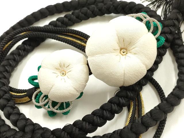 平和屋着物●和装小物 振袖用帯締め 装飾 ちりめん細工 ビーズ 金糸 撚り房 逸品 AABG0633ay