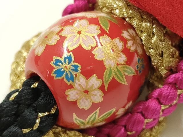 平和屋着物●和装小物 振袖用帯締め 装飾 ちりめん細工 飾り玉 金糸 金彩 逸品 AABG0638ay