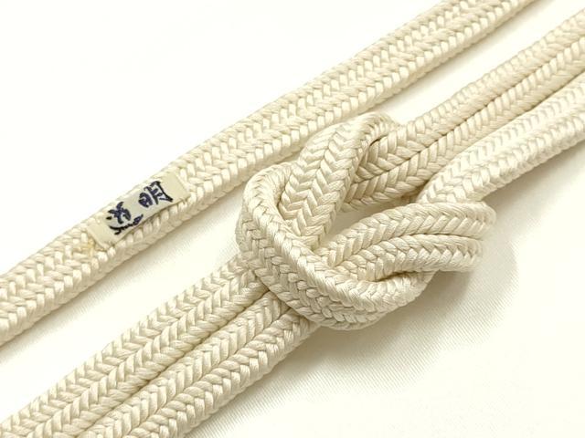 平和屋着物●極上 有職組紐道明 帯締め 冠組 練色 宮内庁御用 国立博物館御用 東京芸術大学御用 逸品 AABG0655ay