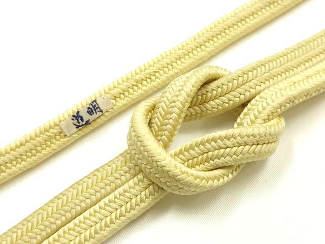 平和屋着物●極上 有職組紐道明 帯締め 冠組 淡黄色 宮内庁御用 国立博物館御用 東京芸術大学御用 逸品 AABG0657ay