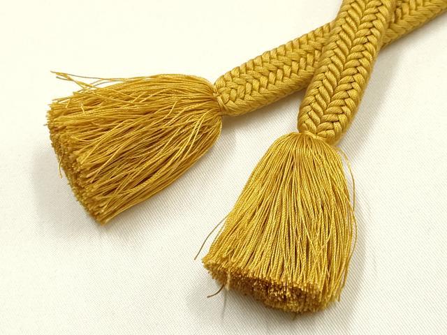 平和屋着物●極上 有職組紐道明 帯締め 冠組 芥子色 宮内庁御用 国立博物館御用 東京芸術大学御用 逸品 AABG0663ay