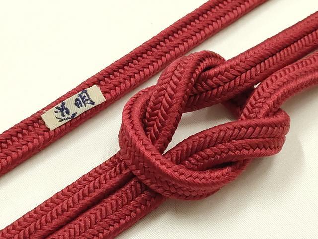 平和屋着物●極上 有職組紐道明 帯締め 冠組 朱・緋色 宮内庁御用 国立博物館御用 東京芸術大学御用 逸品 AABG0689ay
