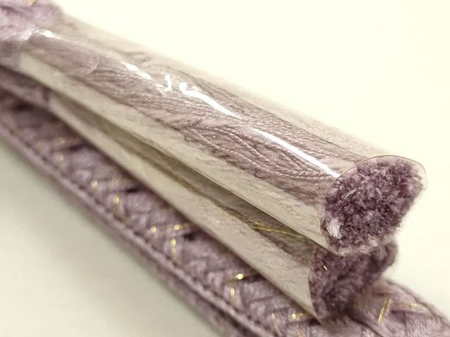 平和屋本店●和装小物 帯締め・帯揚げセット 小花地紋 レース 平組 金糸 逸品 未使用 AABG0769ay