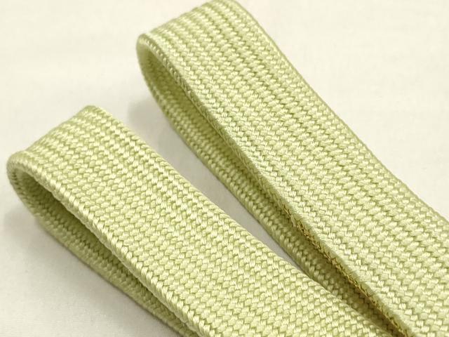 平和屋本店●和装小物 帯締め・帯揚げセット 高麗組 刺繍 草花文 金糸 金彩 逸品 未使用 AABG0776ay