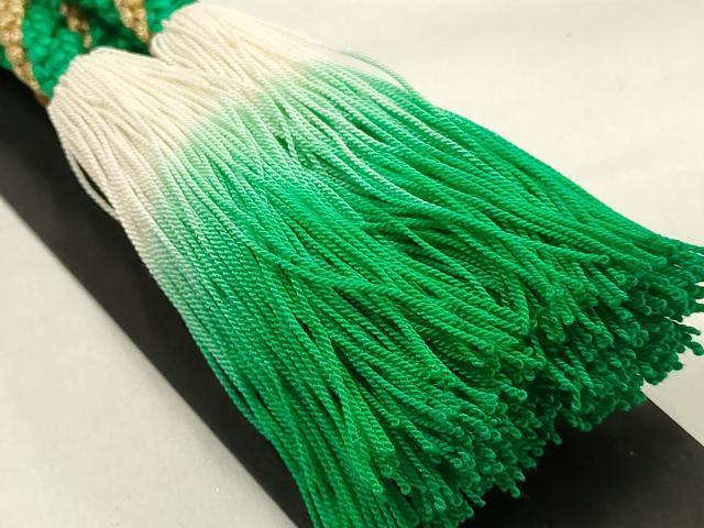 平和屋本店●和装小物 帯締め・帯揚げセット 振袖用 総絞り 舞花文 金糸 撚り房 逸品 未使用 AABG0787ay