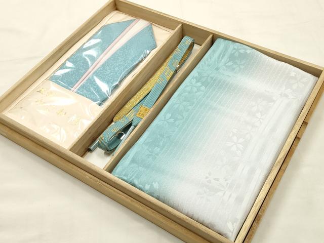 平和屋着物●和装小物 帯締め・帯揚げ・重ね衿セット 高麗組 綾出し 暈し染め 金糸 逸品 未使用 AABG0790ay