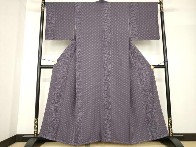 平和屋着物●上質な小紋 麻の葉間道 正絹 逸品 未使用 AABG0814ck