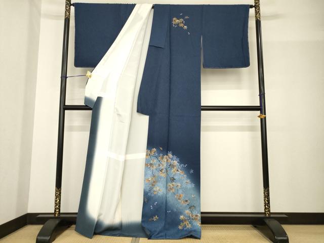 平和屋着物●訪問着 楓 暈し染め 金彩 正絹 逸品 未使用 AABG0832ck