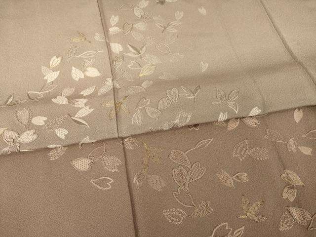 平和屋着物●ファッションデザイナー コシノアヤコ 訪問着 総刺繍 舞桜文 暈し染め 金糸 正絹 逸品 AABG0833ck