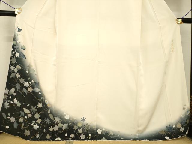 平和屋着物●皇室デザイナー 中村乃武夫 訪問着 吹き寄せ文 暈し染め 金彩 正絹 逸品 AABG0836ck