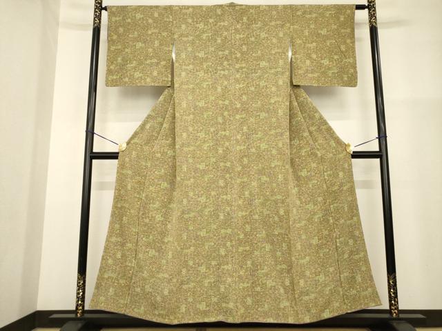 平和屋着物■上質な小紋 花蝶文 正絹 逸品 AABG0857ck